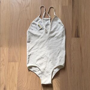 Free People M/L Cream Bodysuit NWT